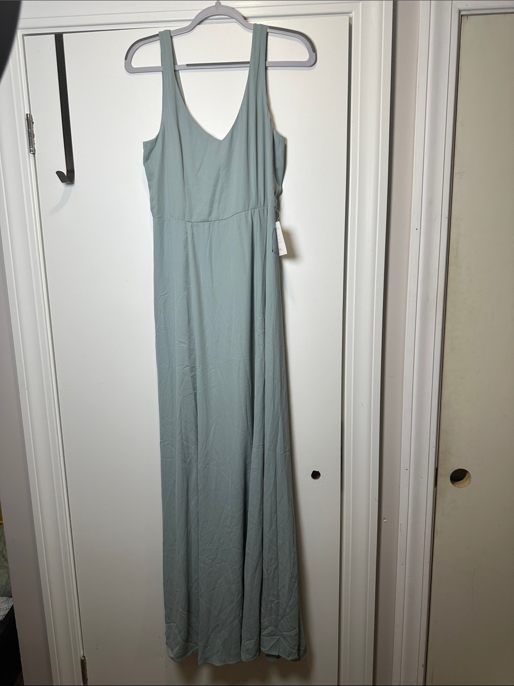 Show Me Your MuMu Sage Green V-Neck Maxi Slip Dress (101)
